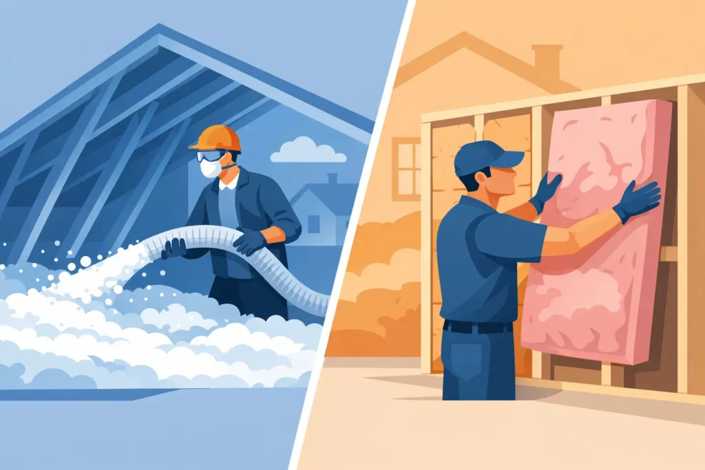 Blown Insulation vs Batt Insulation