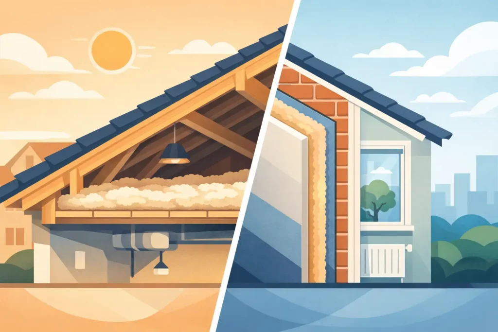 Attic Insulation Versus Wall Insulation Compared