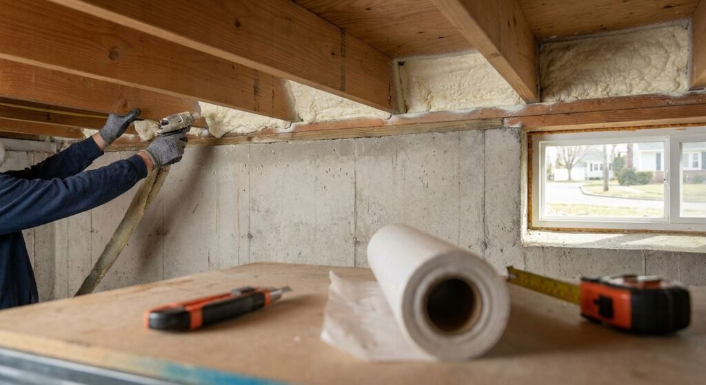 Basement rim joist insulation for Long Island homes