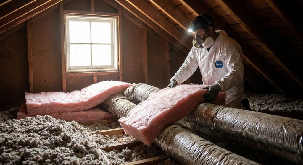 How to insulate an attic with existing ductwork