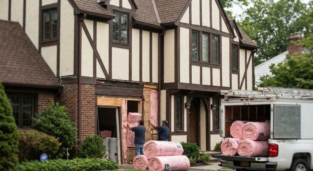 Wall insulation for Tudor-style Long Island homes