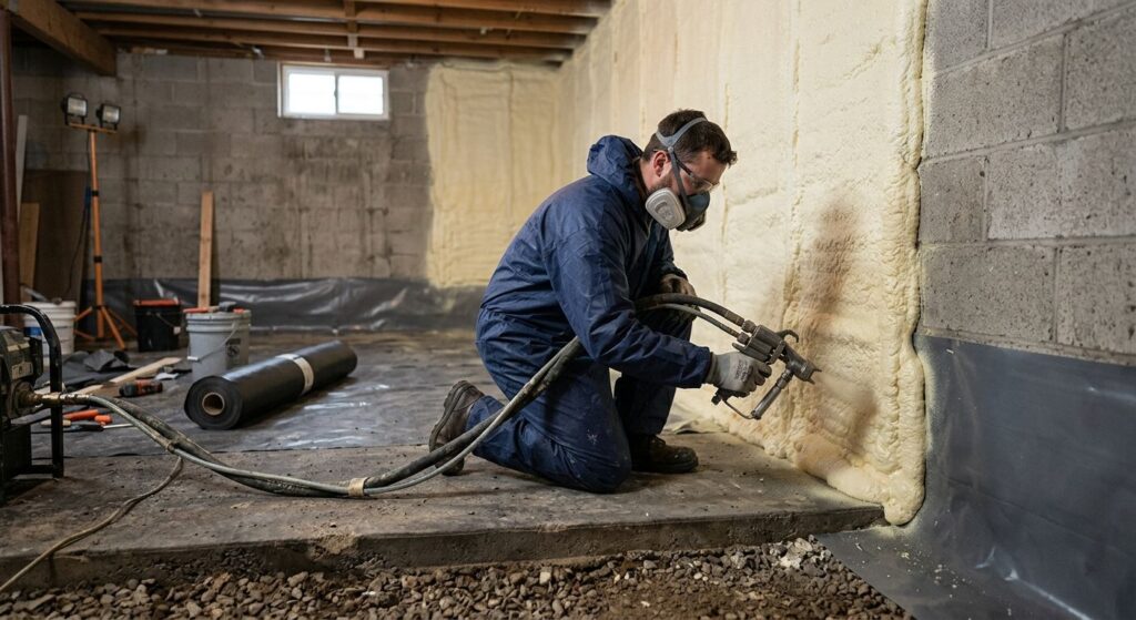 Best insulation for reducing basement radon infiltration