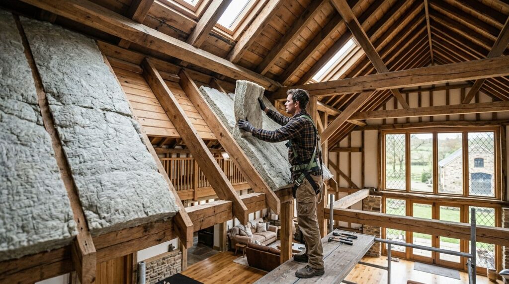 Insulation for converted barn and carriage house homes