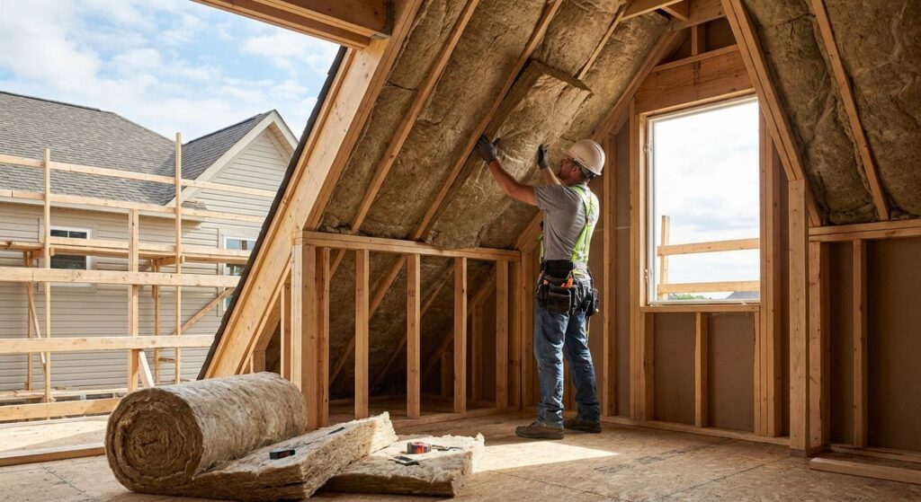 Insulation for dormer additions and bump-outs