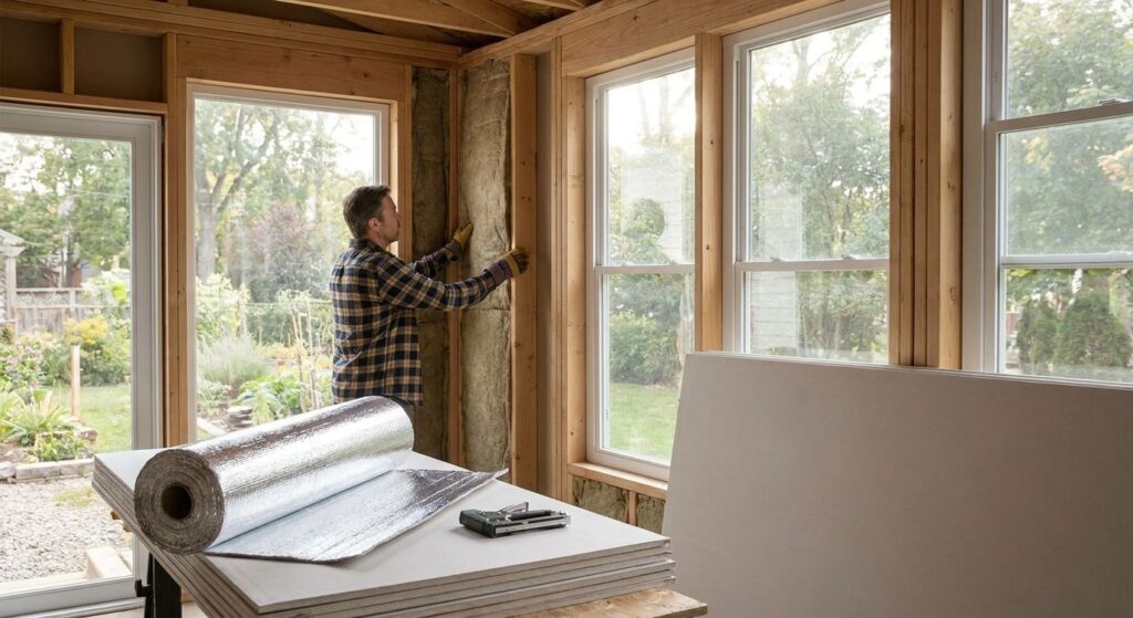Insulation for enclosed porches and patio conversions