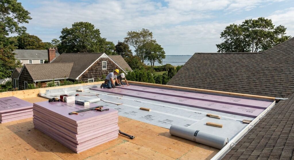Insulation for flat roof additions on Long Island homes