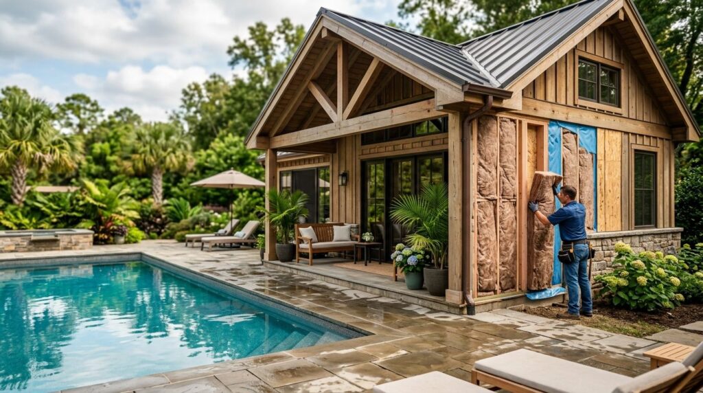 Insulation for pool houses and cabanas