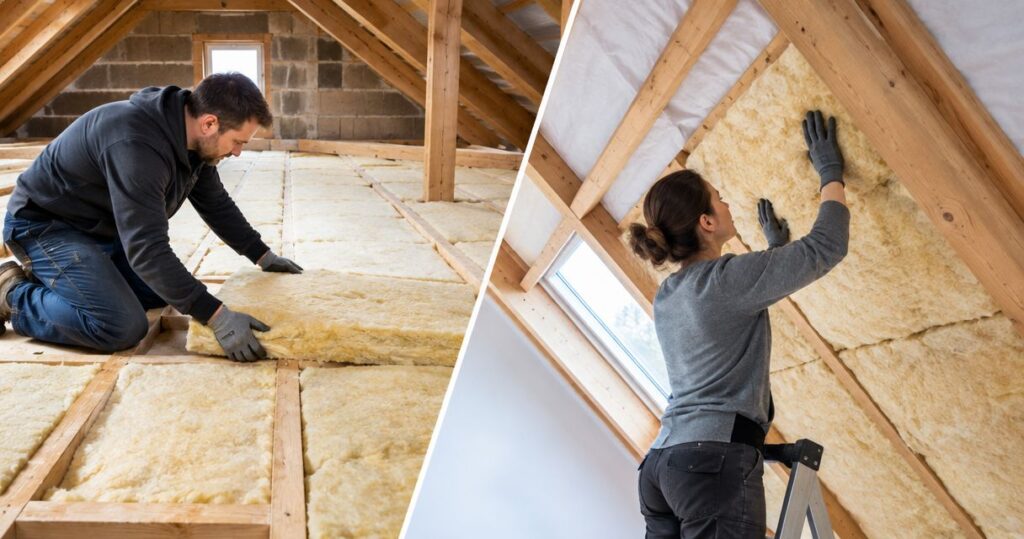 Is it cheaper to insulate the attic floor or the roofline?