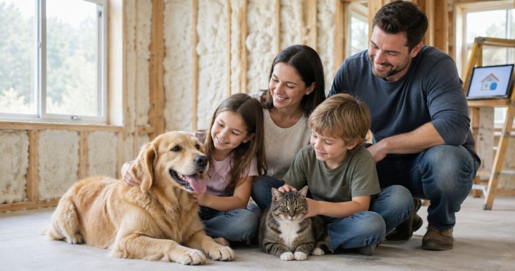 Is spray foam insulation safe for pets and children?